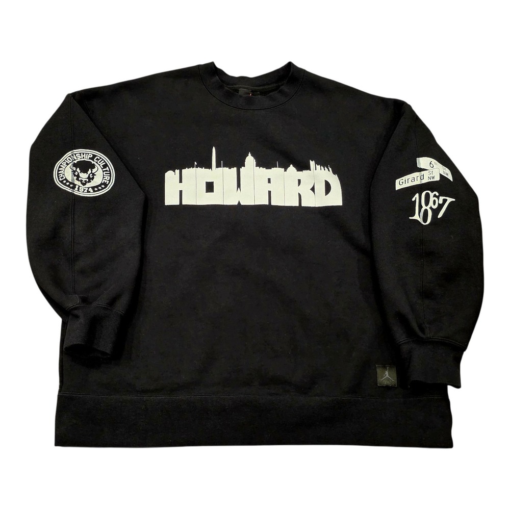 Nike Jordan Howard Bisons HBCU Crewneck Sweatshirt Black Small FB5116-010